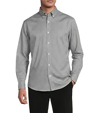Gold Label Roundtree & Yorke Non-Iron Long Sleeve Small Check Jaspe Sport Shirt