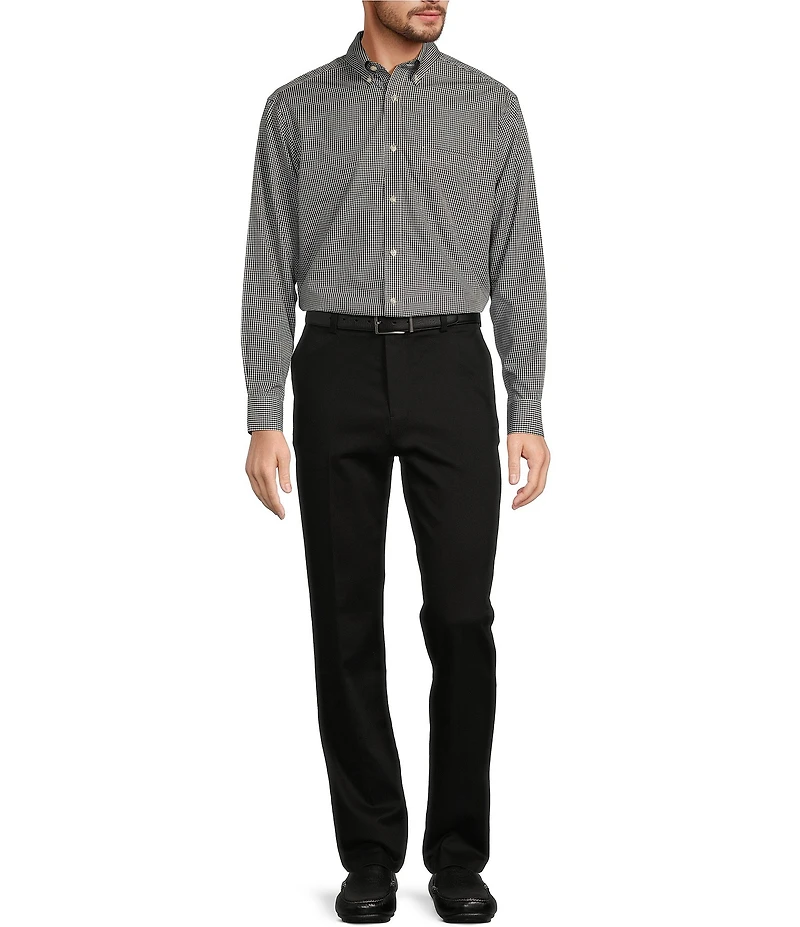 Gold Label Roundtree & Yorke Non-Iron Long Sleeve Small Checked Print Sport Shirt