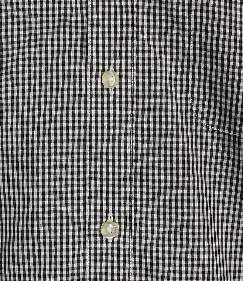 Gold Label Roundtree & Yorke Non-Iron Long Sleeve Small Checked Print Sport Shirt
