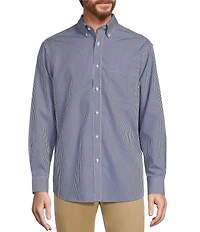 Gold Label Roundtree & Yorke Non-Iron Long Sleeve Small Checked Print Sport Shirt