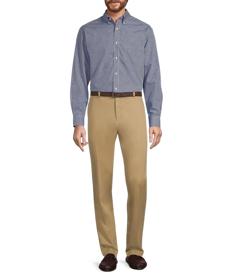 Gold Label Roundtree & Yorke Non-Iron Long Sleeve Small Checked Print Sport Shirt
