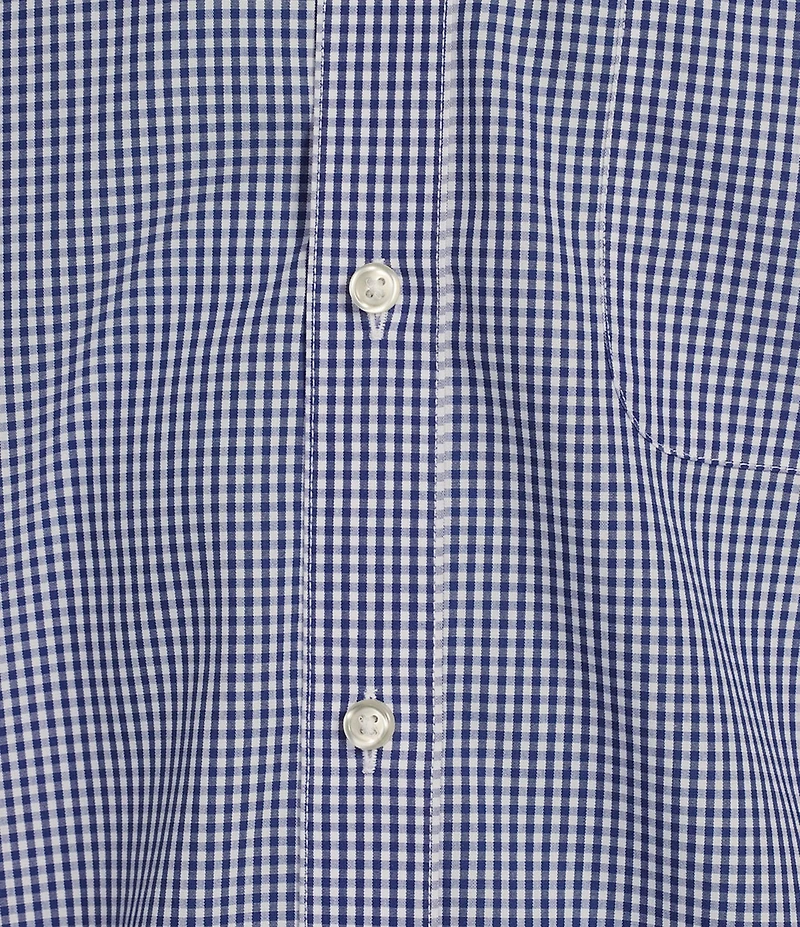 Gold Label Roundtree & Yorke Non-Iron Long Sleeve Small Checked Print Sport Shirt