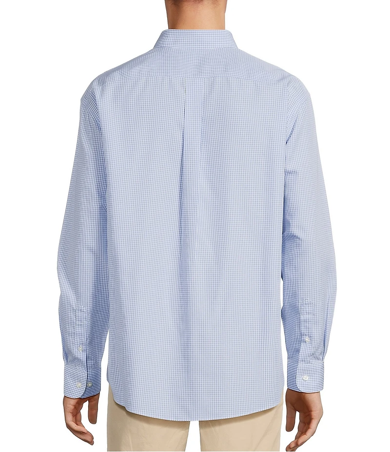 Gold Label Roundtree & Yorke Non-Iron Long Sleeve Small Checked Print Sport Shirt