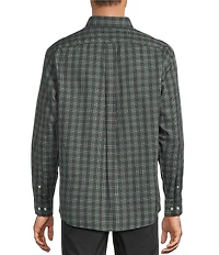 Gold Label Roundtree & Yorke Non-Iron Long Sleeve Small Plaid Jaspe Sport Shirt