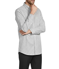 Gold Label Roundtree & Yorke Non-Iron Long Sleeve Small Plaid Jaspe Sport Shirt