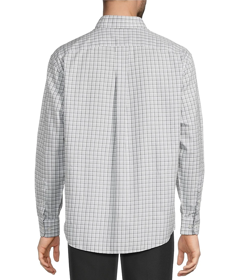 Gold Label Roundtree & Yorke Non-Iron Long Sleeve Small Plaid Jaspe Sport Shirt