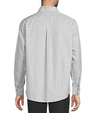 Gold Label Roundtree & Yorke Non-Iron Long Sleeve Small Plaid Jaspe Sport Shirt