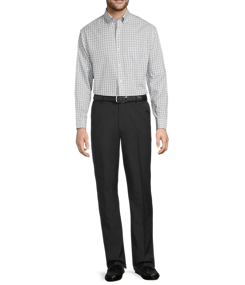 Gold Label Roundtree & Yorke Non-Iron Long Sleeve Small Plaid Jaspe Sport Shirt