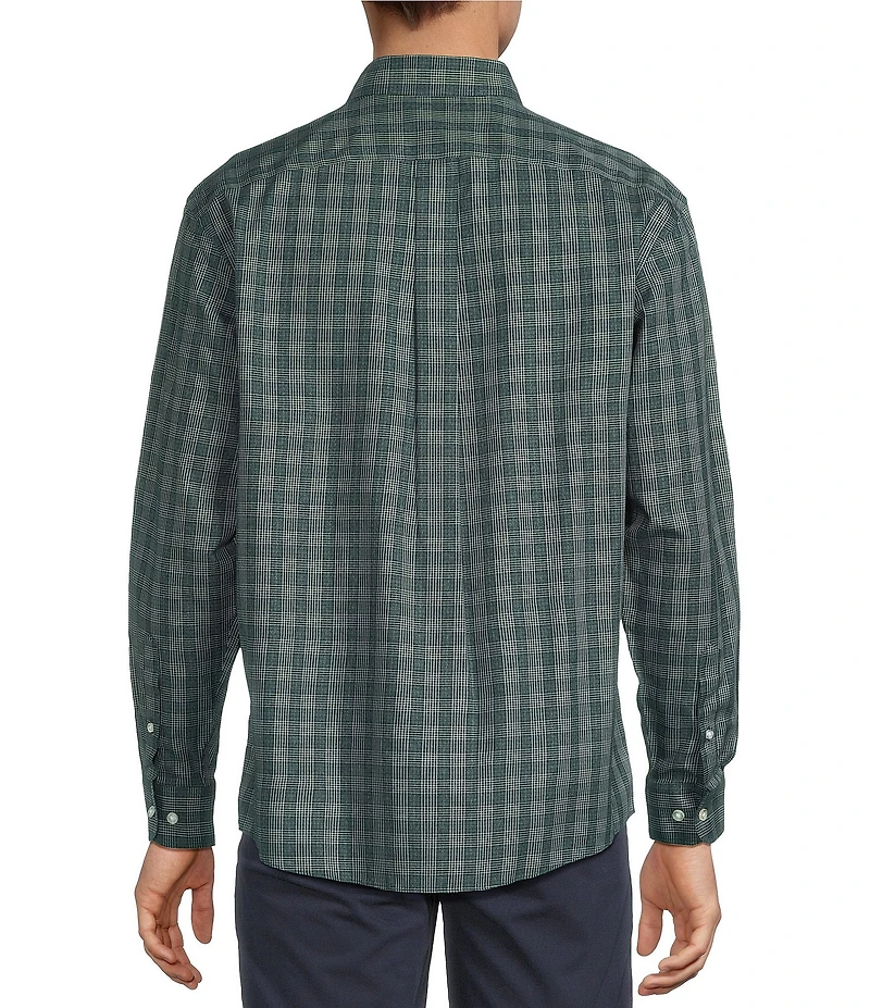 Gold Label Roundtree & Yorke Non-Iron Long Sleeve Small Plaid Jaspe Sport Shirt