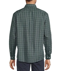 Gold Label Roundtree & Yorke Non-Iron Long Sleeve Small Plaid Jaspe Sport Shirt