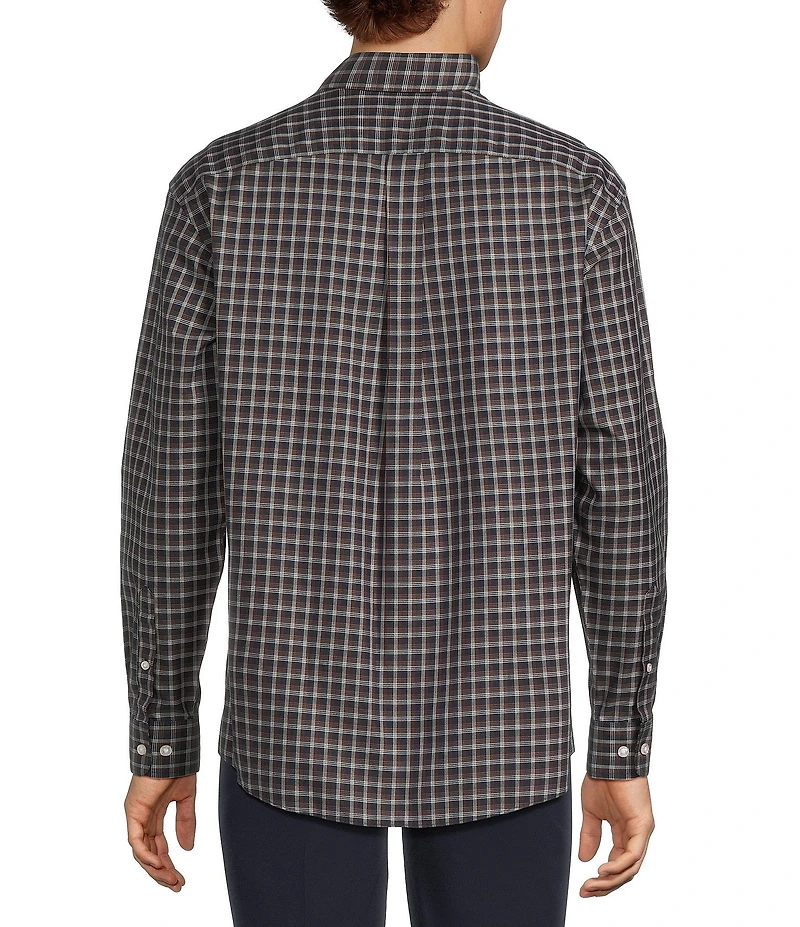 Gold Label Roundtree & Yorke Non-Iron Long Sleeve Small Plaid Twill Sport Shirt