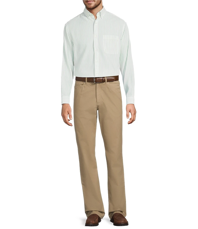 Gold Label Roundtree & Yorke Non-Iron Small Stripe Print Linen Sport Shirt