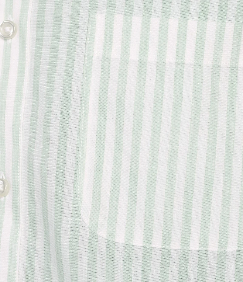 Gold Label Roundtree & Yorke Non-Iron Small Stripe Print Linen Sport Shirt