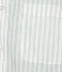 Gold Label Roundtree & Yorke Non-Iron Small Stripe Print Linen Sport Shirt