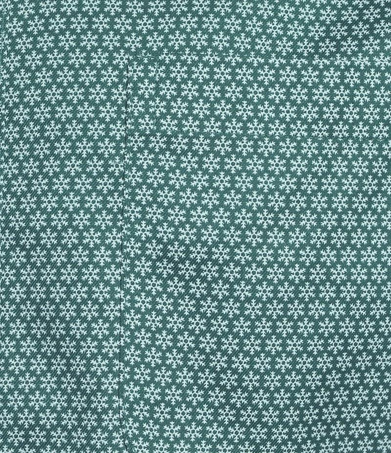 Gold Label Roundtree & Yorke Non-Iron Long Sleeve Snowflake Print Twill Sport Shirt