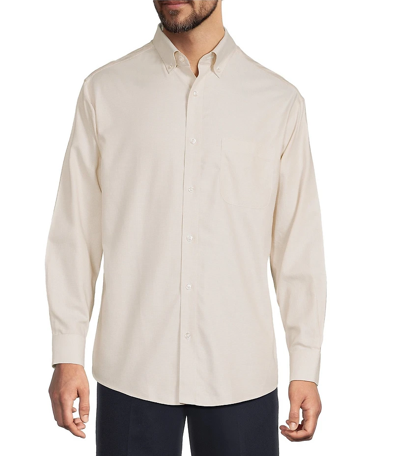 Gold Label Roundtree & Yorke Non-Iron Long Sleeve Solid Dobby Sport Shirt