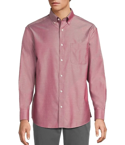 Gold Label Roundtree & Yorke Non-Iron Long Sleeve Solid Jaspe Sport Shirt
