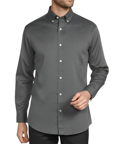 Gold Label Roundtree & Yorke Non-Iron Long Sleeve Solid Jaspe Sport Shirt