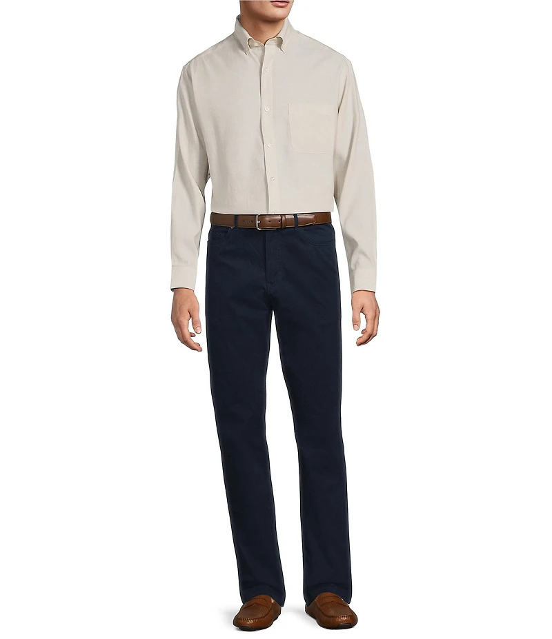 Gold Label Roundtree & Yorke Non-Iron Solid Linen Sport Shirt