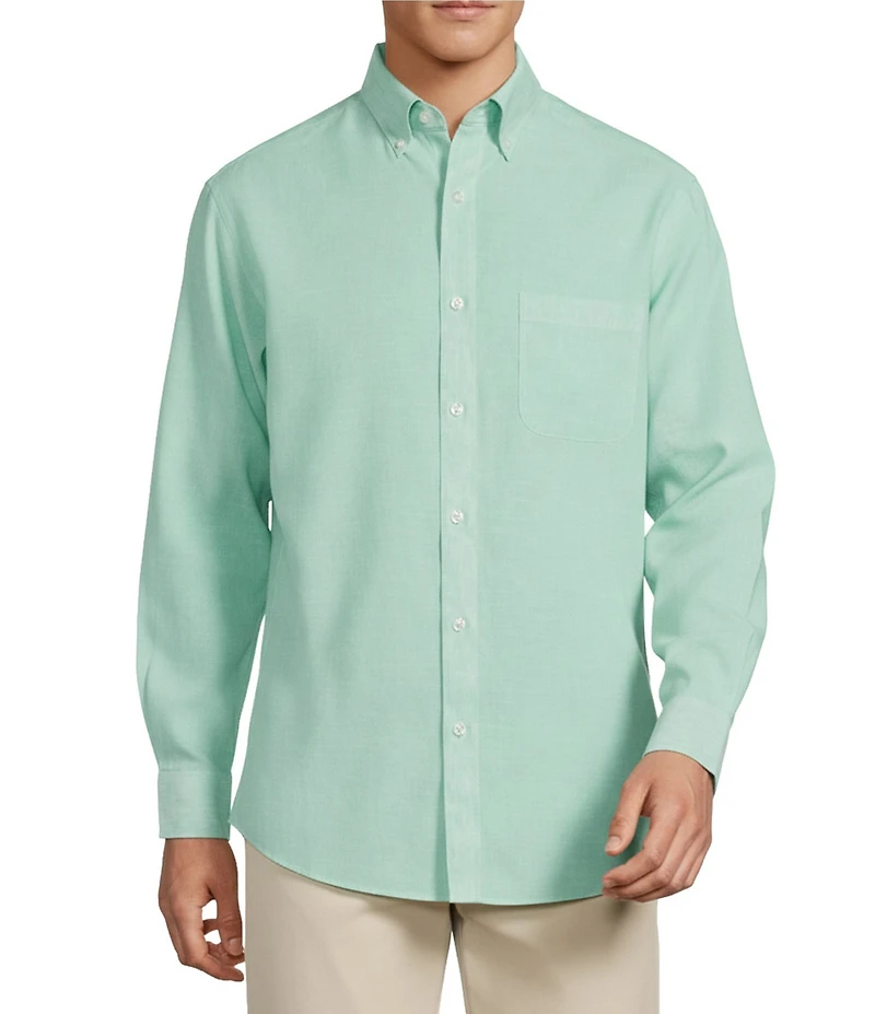 Gold Label Roundtree & Yorke Non-Iron Solid Linen Sport Shirt