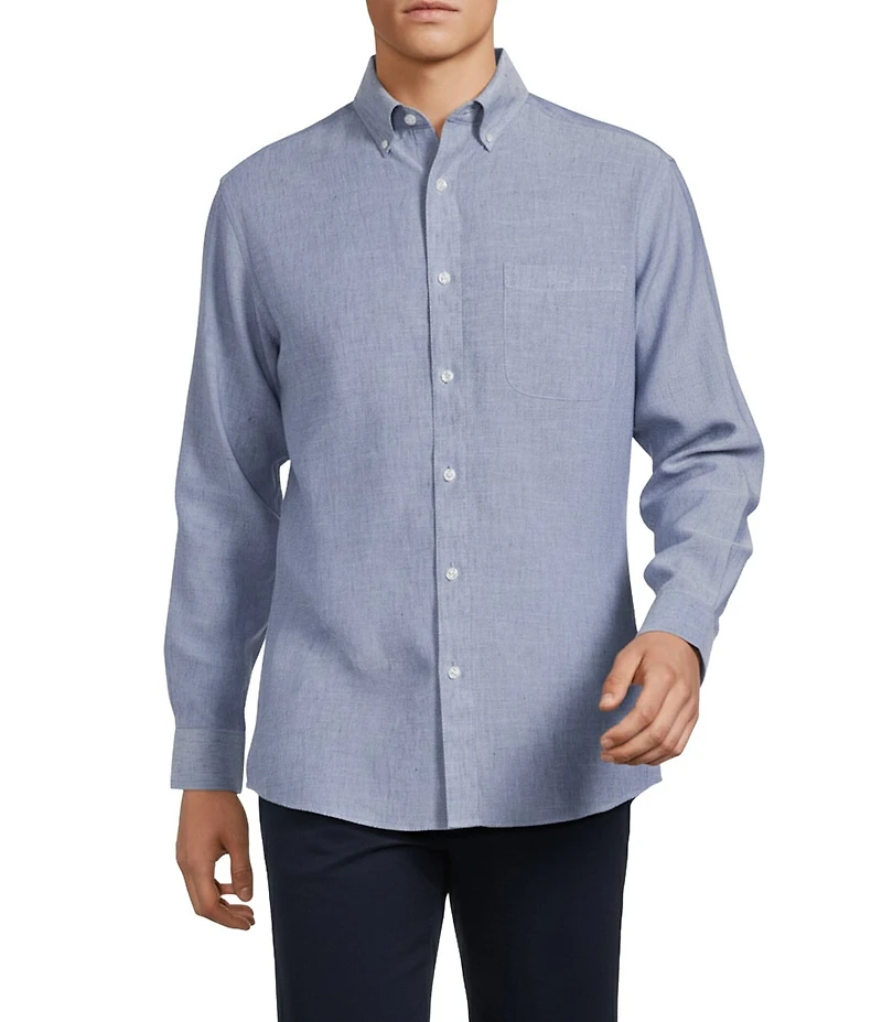 Gold Label Roundtree & Yorke Non-Iron Solid Linen Sport Shirt