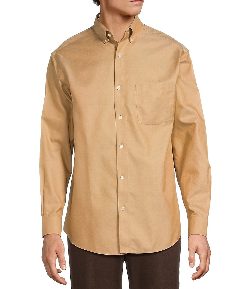 Gold Label Roundtree & Yorke Non-Iron Long Sleeve Solid Twill Sport Shirt