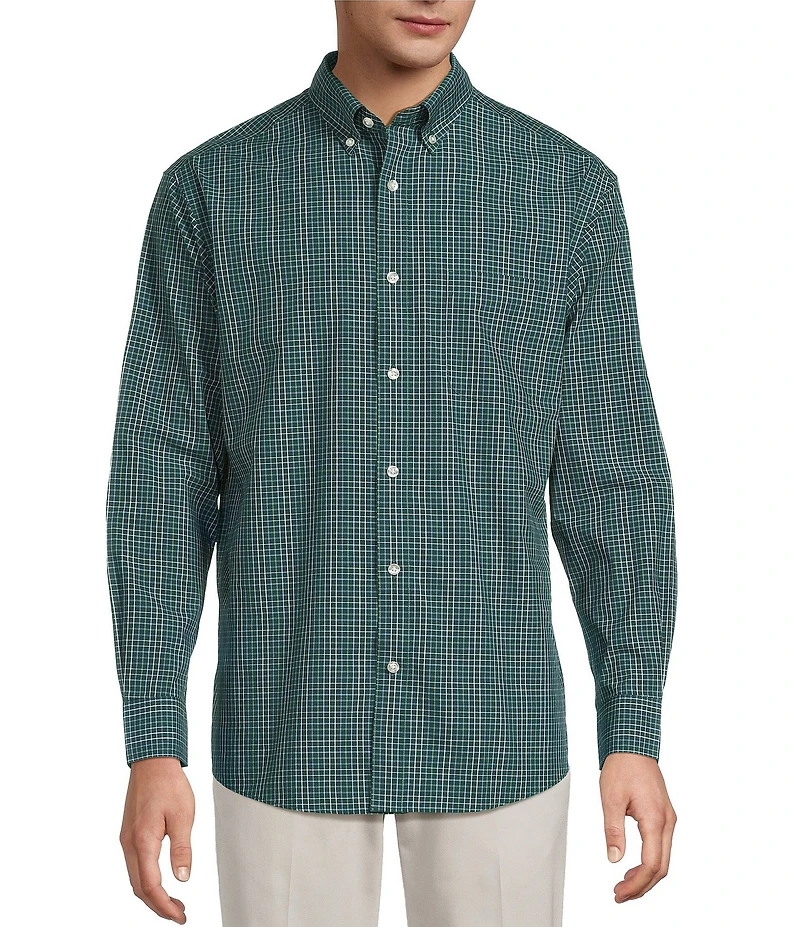 Gold Label Roundtree & Yorke Non-Iron Long Sleeve Windowpane Sport Shirt