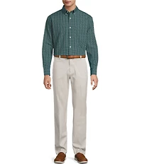 Gold Label Roundtree & Yorke Non-Iron Long Sleeve Windowpane Sport Shirt