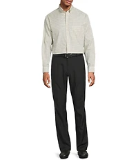 Gold Label Roundtree & Yorke Non-Iron Long Sleeve Windowpane Twill Sport Shirt