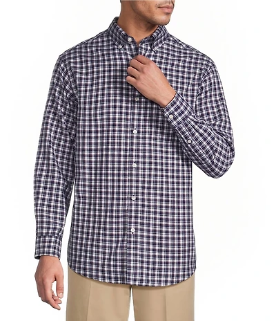 Gold Label Roundtree & Yorke Non-Iron Medium Plaid Twill Sport Shirt