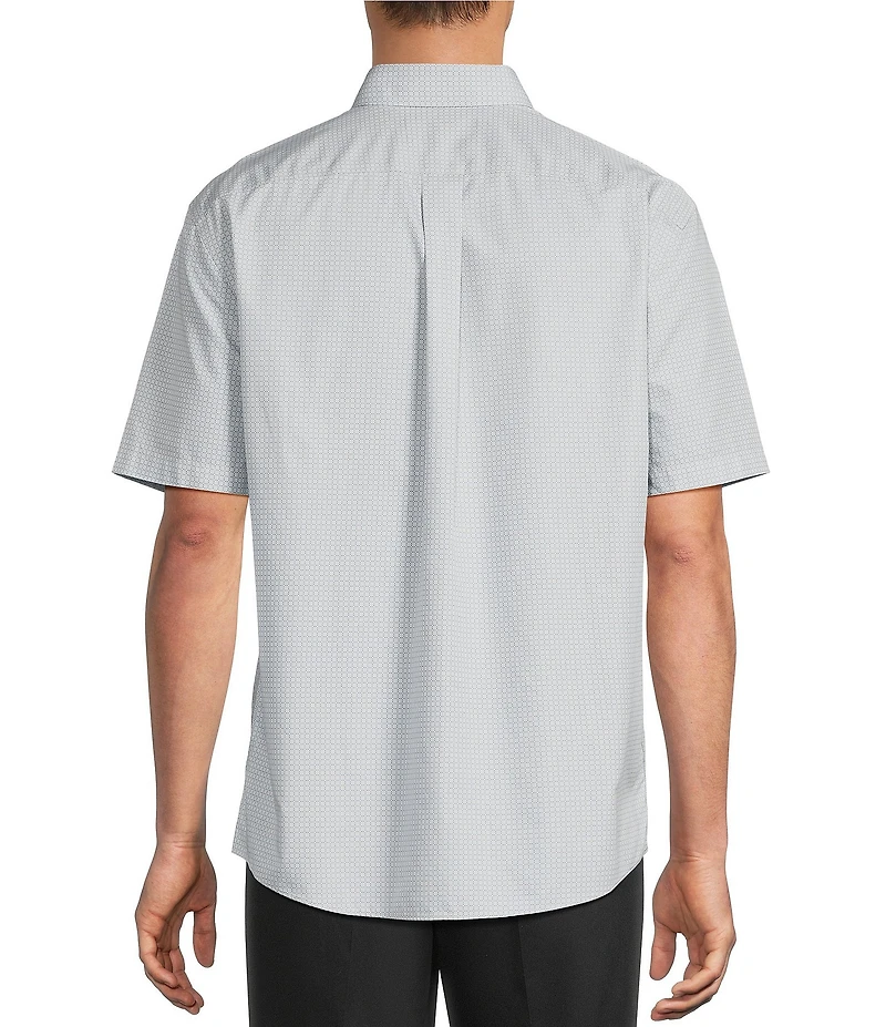 Gold Label Roundtree & Yorke Non-Iron Short Sleeve Circle Print Poplin Sport Shirt