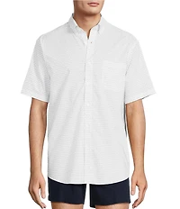 Gold Label Roundtree & Yorke Non-Iron Short Sleeve Diamond Geo Print Sport Shirt