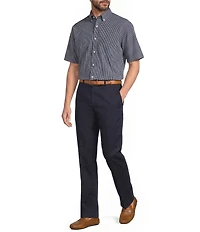 Gold Label Roundtree & Yorke Non-Iron Short Sleeve Gingham Poplin Sport Shirt