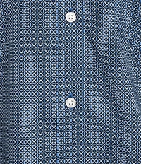 Gold Label Roundtree & Yorke Non-Iron Short Sleeve Grid Geo Print Sport Shirt