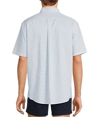 Gold Label Roundtree & Yorke Non-Iron Short Sleeve Grid Geo Print Sport Shirt
