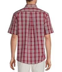 Gold Label Roundtree & Yorke Non-Iron Short Sleeve Plaid Poplin Sport Shirt