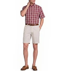 Gold Label Roundtree & Yorke Non-Iron Short Sleeve Plaid Poplin Sport Shirt