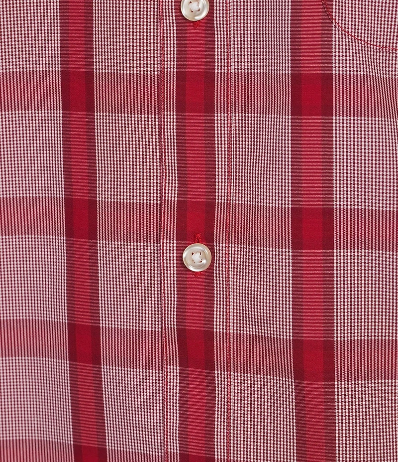 Gold Label Roundtree & Yorke Non-Iron Short Sleeve Plaid Poplin Sport Shirt