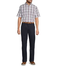 Gold Label Roundtree & Yorke Non-Iron Short Sleeve Large Plaid Poplin Sport Shirt