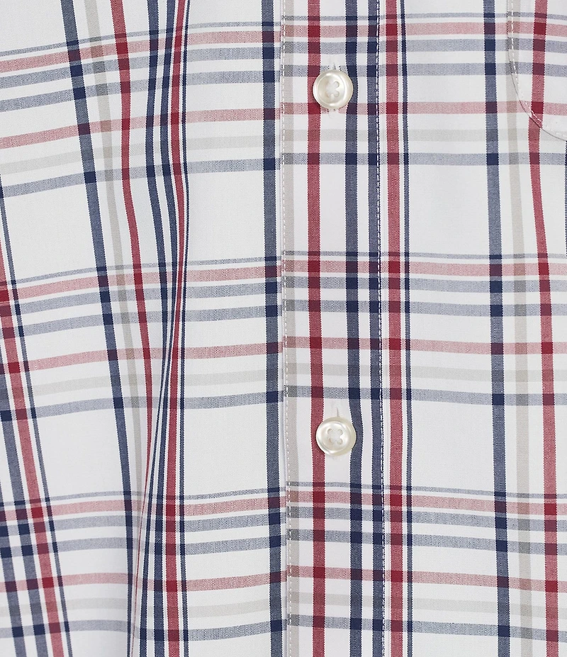 Gold Label Roundtree & Yorke Non-Iron Short Sleeve Large Plaid Poplin Sport Shirt