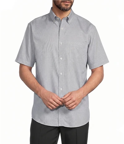 Gold Label Roundtree & Yorke Non-Iron Short Sleeve Solid Dobby Sport Shirt