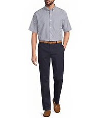 Gold Label Roundtree & Yorke Non-Iron Short Sleeve Striped Poplin Sport Shirt