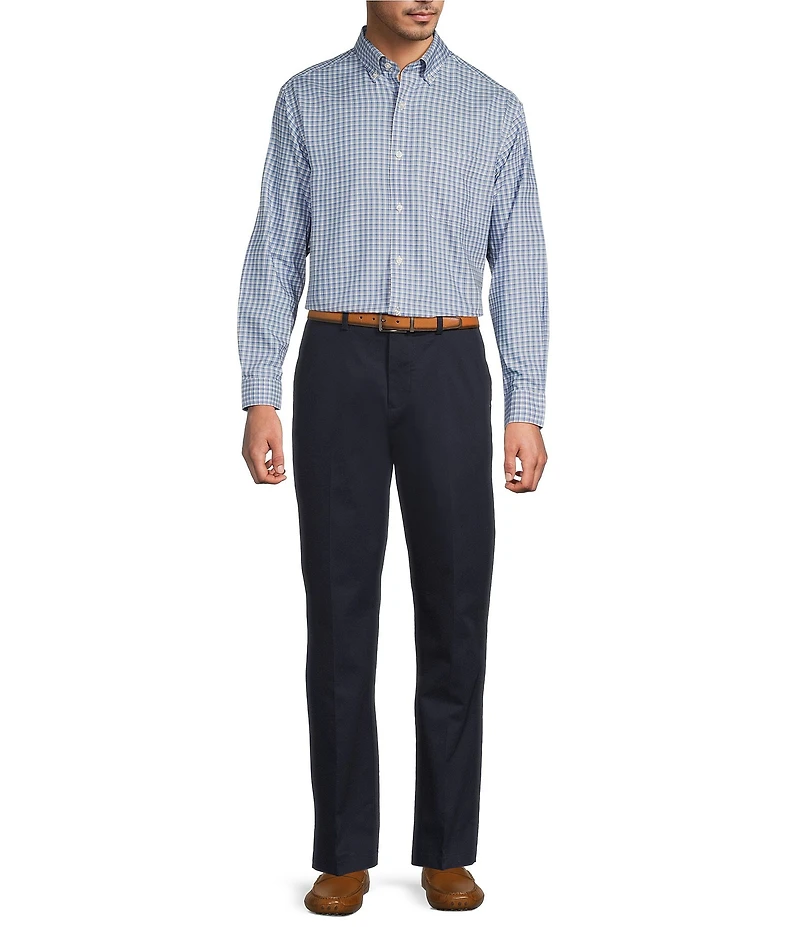 Gold Label Roundtree & Yorke Non-Iron Small Plaid Twill Sport Shirt