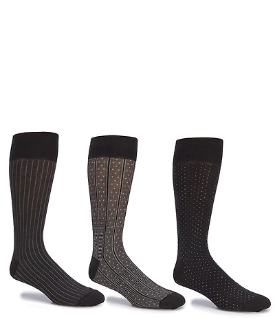 Gold Label Roundtree & Yorke Printed Crew Dress Socks 3-Pack