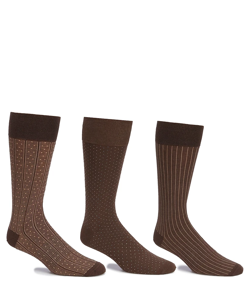 Gold Label Roundtree & Yorke Printed Crew Dress Socks 3-Pack