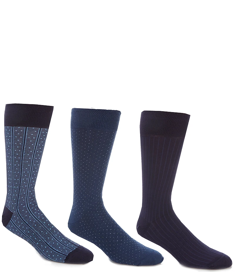Gold Label Roundtree & Yorke Printed Crew Dress Socks 3-Pack