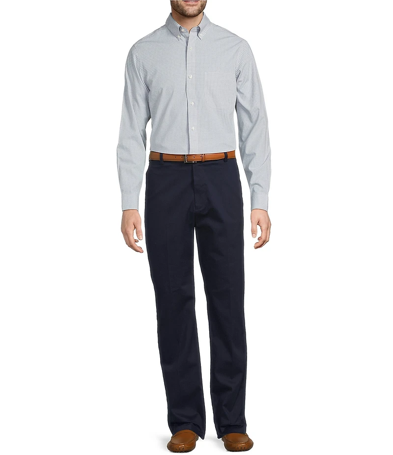 Gold Label Roundtree & Yorke Slim Fit Non-Iron Long Sleeve Small Check Sport Shirt