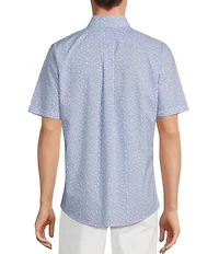 Gold Label Roundtree & Yorke Slim Fit Non-Iron Short Sleeve Floral Print Sport Shirt