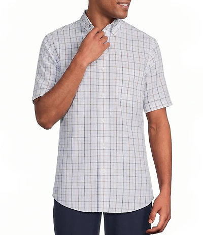Gold Label Roundtree & Yorke Slim Fit Non-Iron Short Sleeve Medium Plaid Sport Shirt