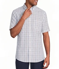 Gold Label Roundtree & Yorke Slim Fit Non-Iron Short Sleeve Medium Plaid Sport Shirt